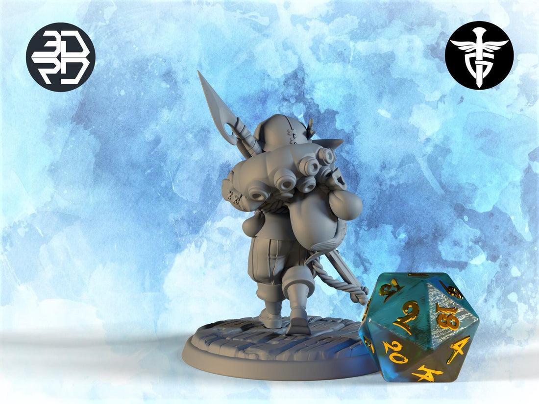 Female Goblin Fisher Miniature, Minnow | Twin Goddess Miniatures | Tabletop RPG Miniature | Roleplaying 3D Printed Fantasy Mini - 3DPrintDen