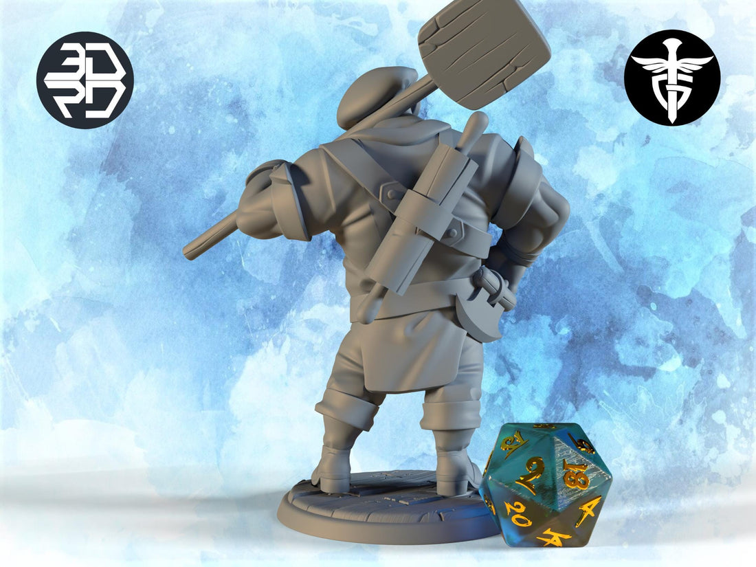 Baker Miniature, Pat E. Cakes | Twin Goddess Miniatures | Tabletop RPG Miniature | Roleplaying 3D Printed Fantasy Mini - 3DPrintDen