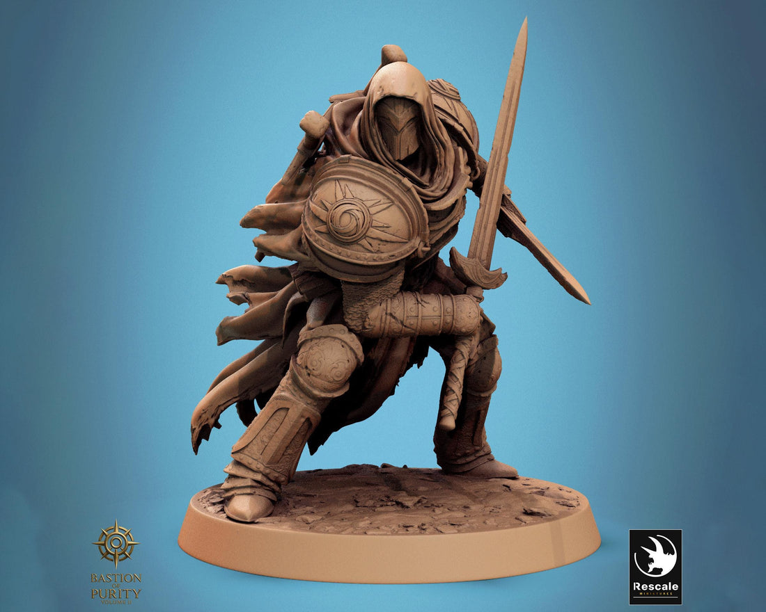 Silent Sentinel Miniature | Tabletop RPG Miniature | Rescale Miniature | Roleplaying 3D Printed Fantasy Mini - 3DPrintDen