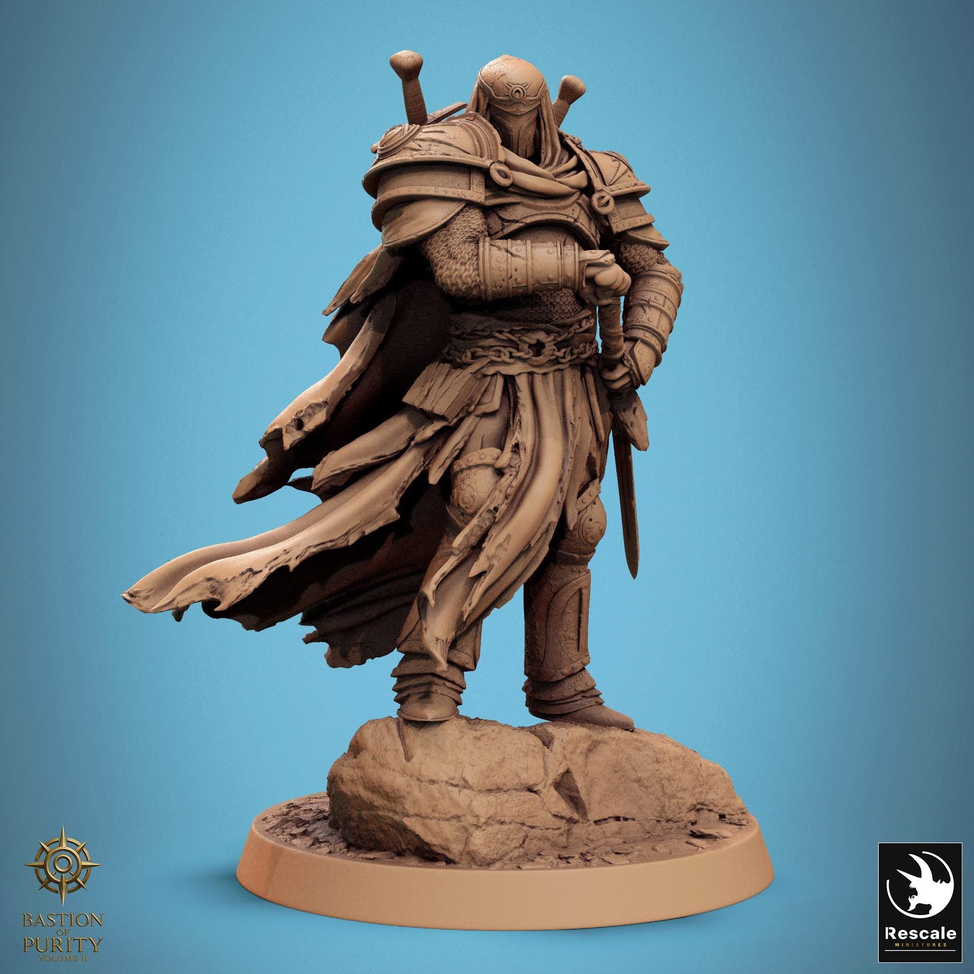Silent Sentinel Miniature | Tabletop RPG Miniature | Rescale Miniature | Roleplaying 3D Printed Fantasy Mini - 3DPrintDen