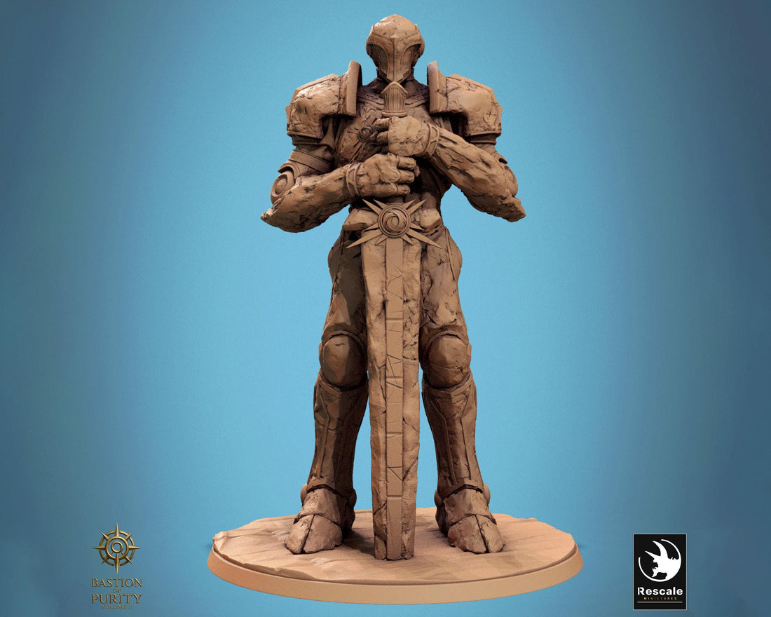 Stoneguard Watcher Miniature | Tabletop RPG Miniature | Rescale Miniature | Roleplaying 3D Printed Fantasy Mini - 3DPrintDen