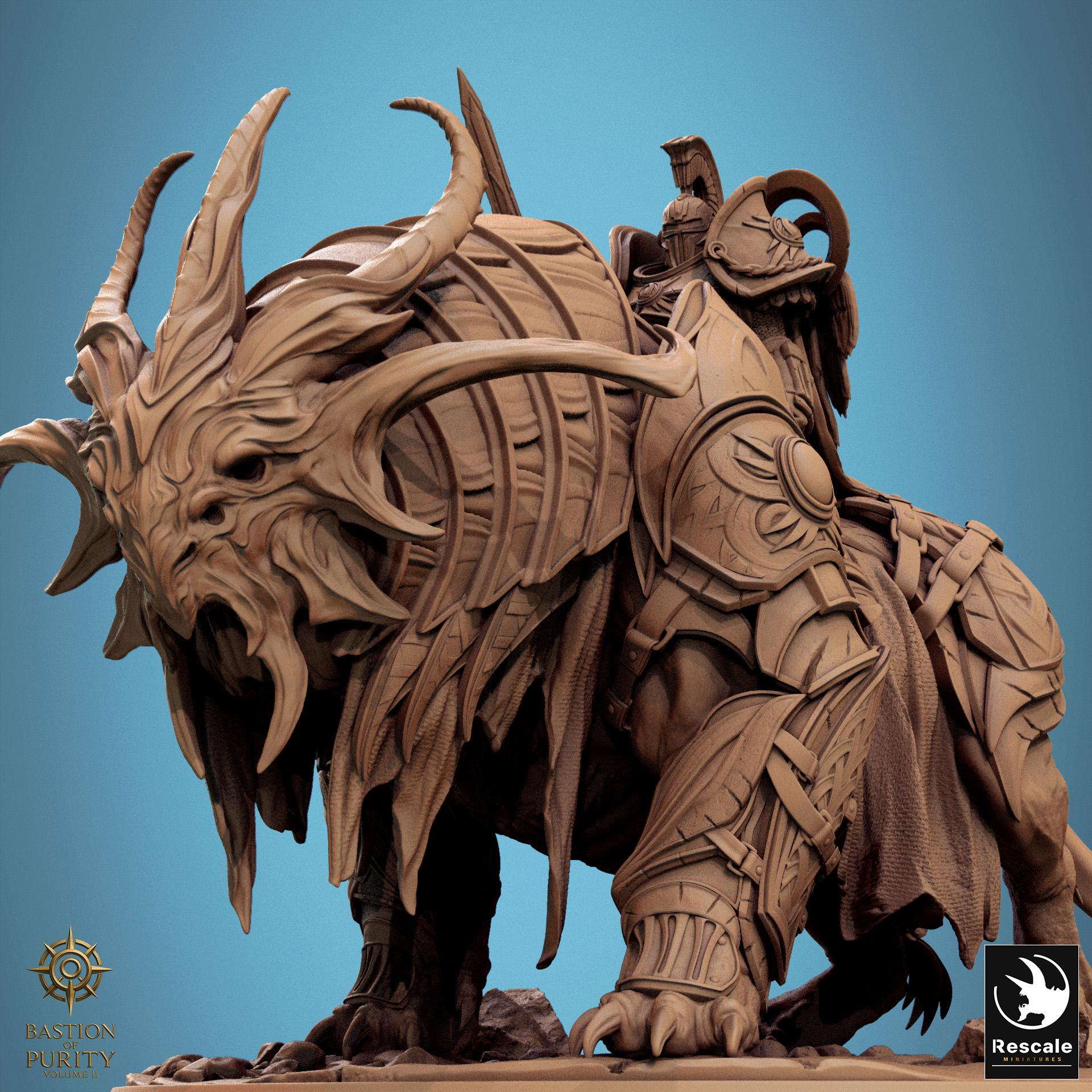 Radiant Warbeast Rider Miniature | Tabletop RPG Miniature | Rescale Miniature | Roleplaying 3D Printed Fantasy Mini - 3DPrintDen