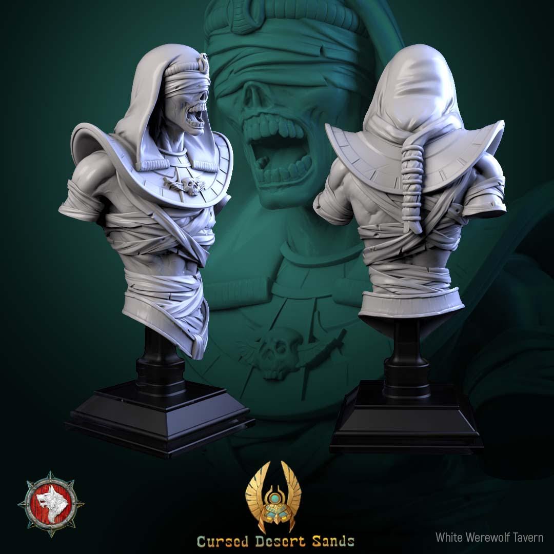 Mummy Bust | Tabletop RPG Miniature | White Werewolf Tavern | Roleplaying 3D Printed Fantasy Mini - 3DPrintDen