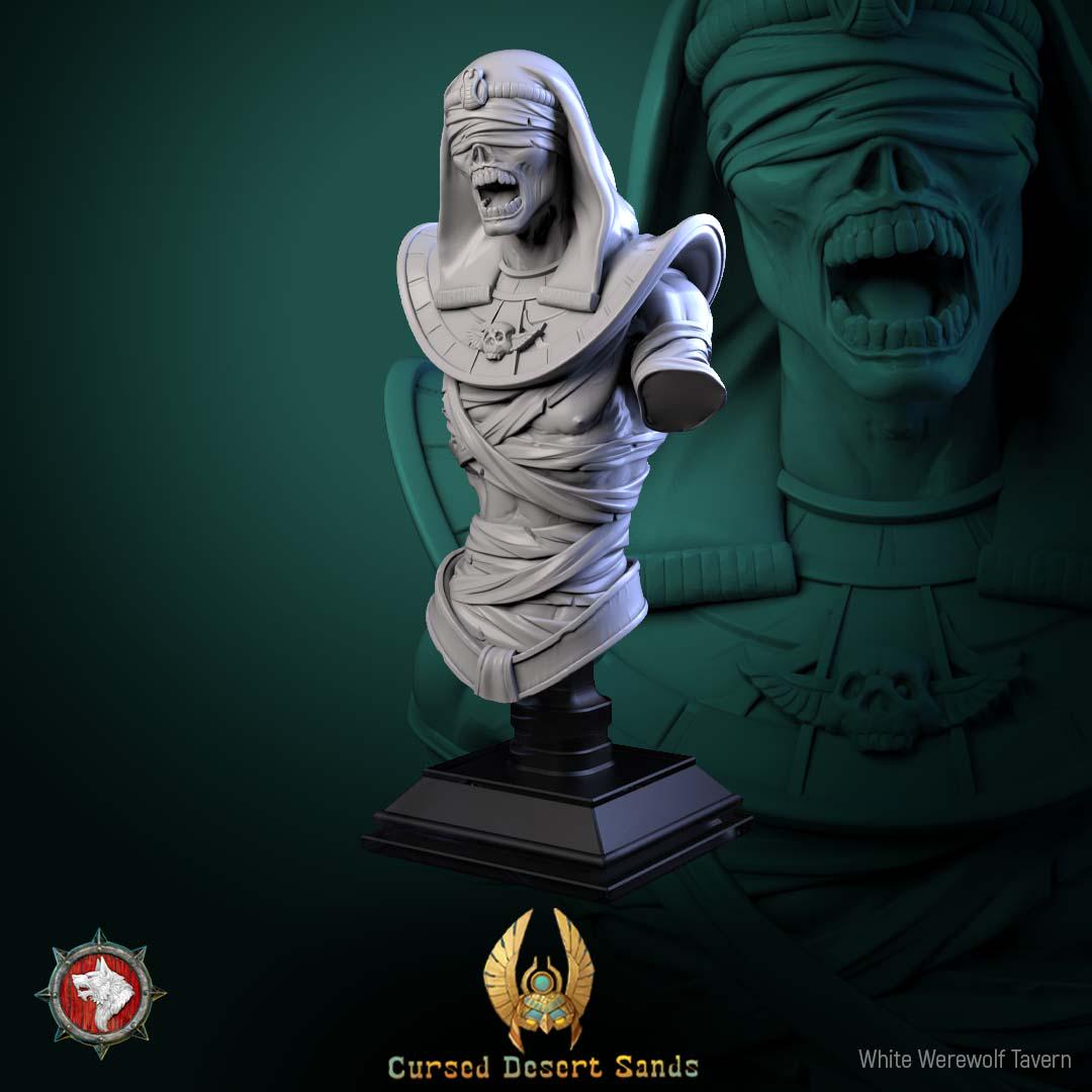 Mummy Bust | Tabletop RPG Miniature | White Werewolf Tavern | Roleplaying 3D Printed Fantasy Mini - 3DPrintDen
