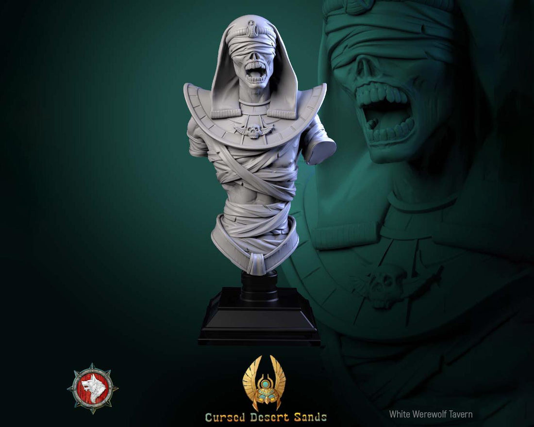 Mummy Bust | Tabletop RPG Miniature | White Werewolf Tavern | Roleplaying 3D Printed Fantasy Mini - 3DPrintDen
