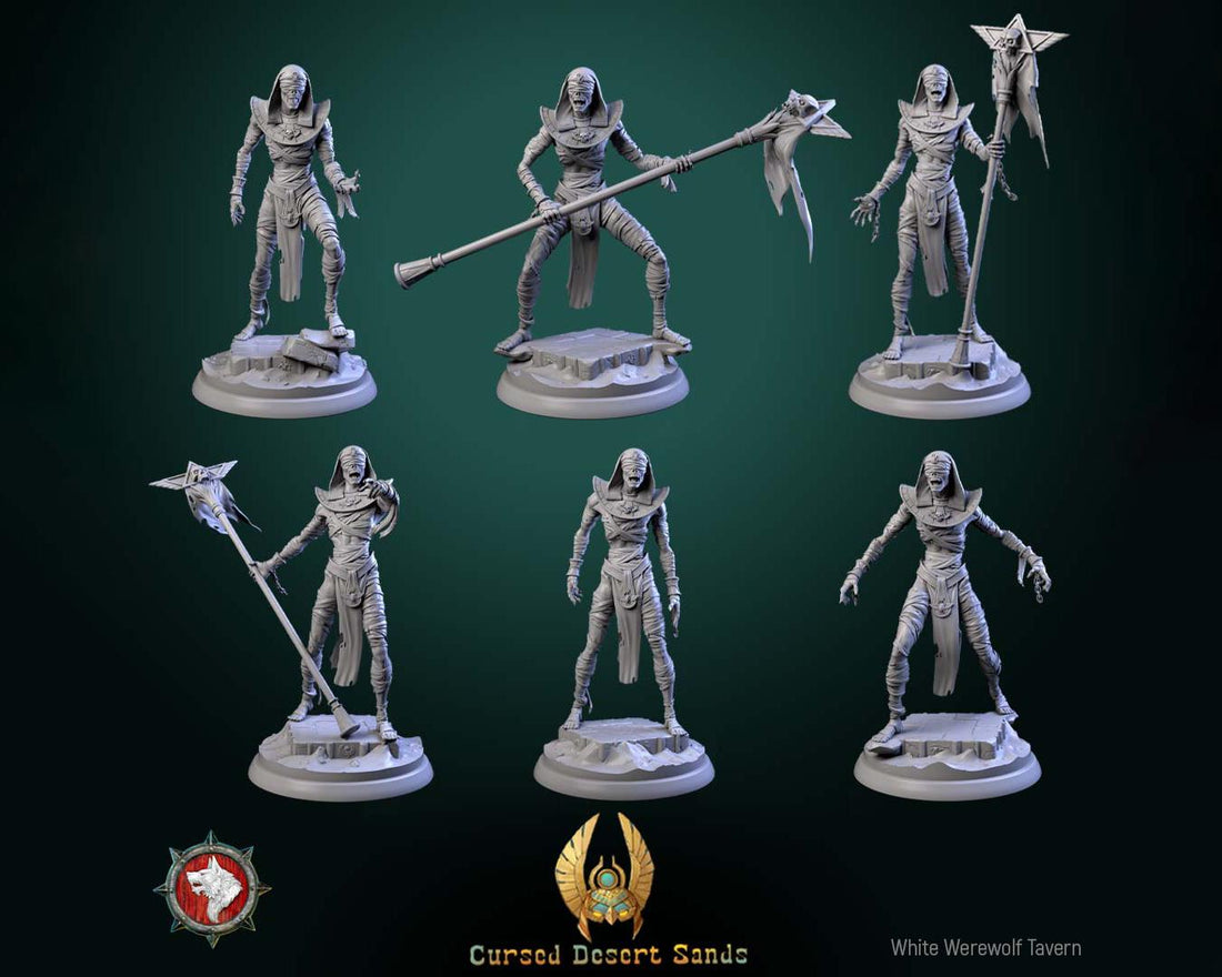 Cursed Mummy Miniature | Tabletop RPG Miniature | White Werewolf Tavern | Roleplaying 3D Printed Fantasy Mini - 3DPrintDen