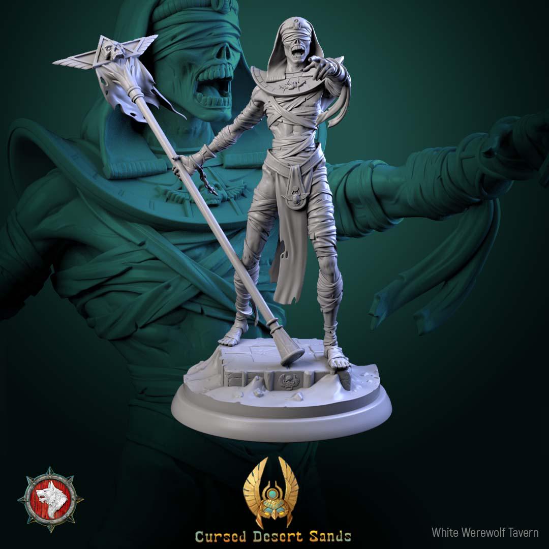 Cursed Mummy Miniature | Tabletop RPG Miniature | White Werewolf Tavern | Roleplaying 3D Printed Fantasy Mini - 3DPrintDen