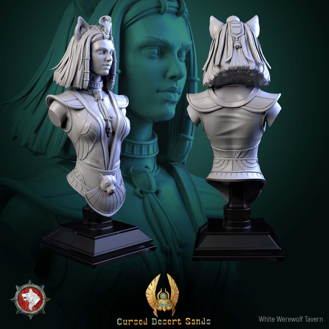Sphinx Daughter Bust | Tabletop RPG Miniature | White Werewolf Tavern | Roleplaying 3D Printed Fantasy Mini - 3DPrintDen