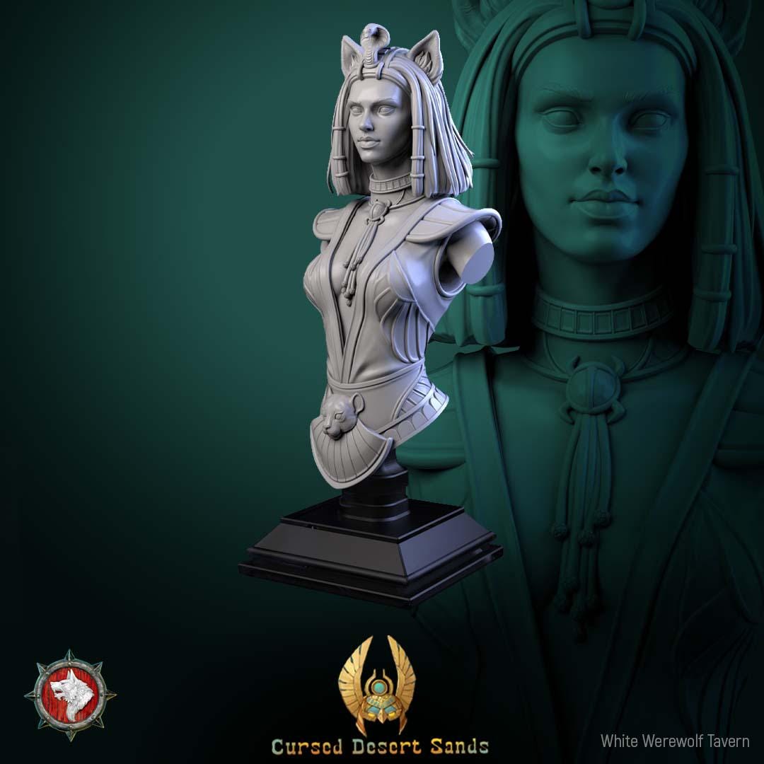 Sphinx Daughter Bust | Tabletop RPG Miniature | White Werewolf Tavern | Roleplaying 3D Printed Fantasy Mini - 3DPrintDen