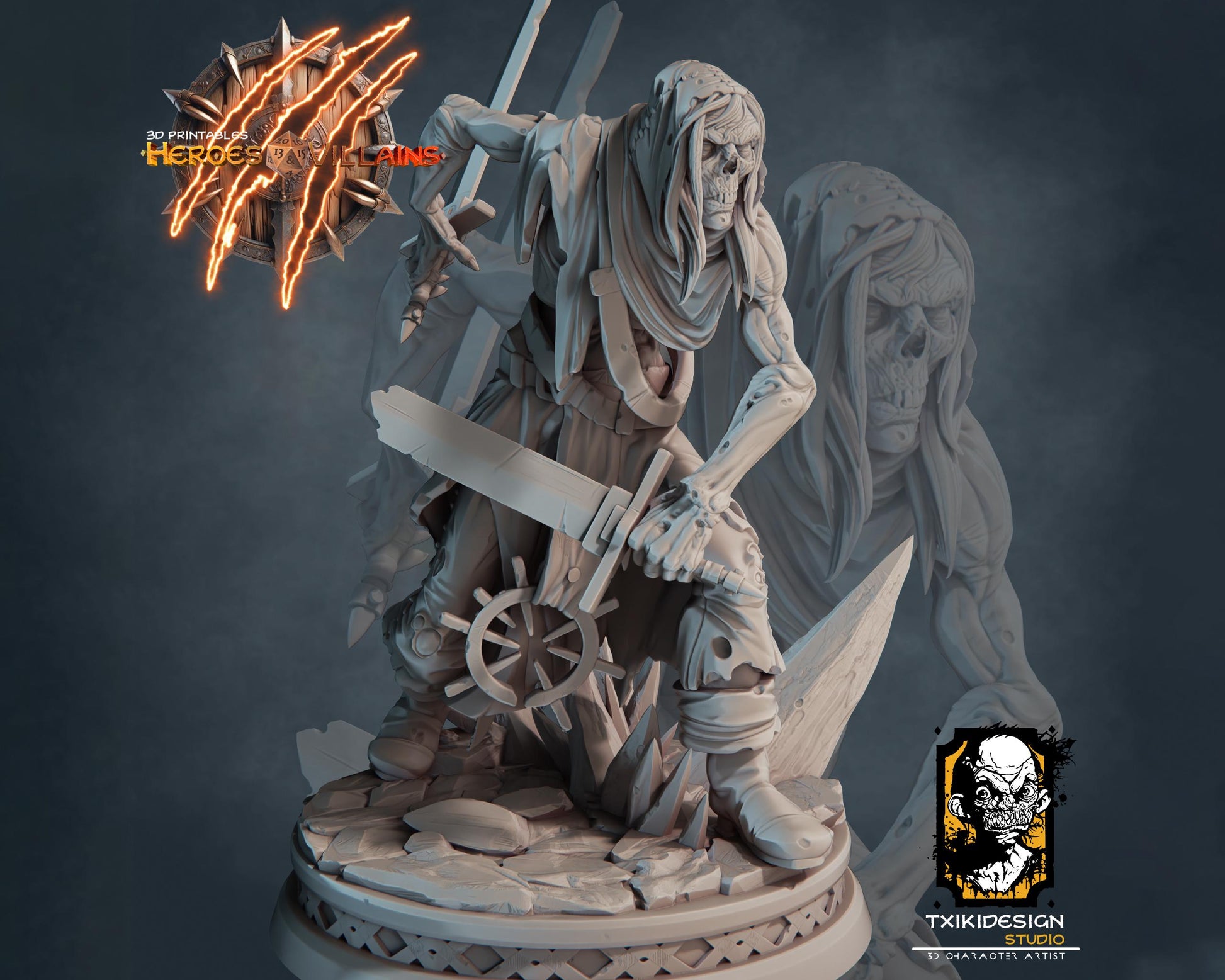Wight Miniature | Tabletop RPG Miniature | Javier Txiki Tejedor | Roleplaying 3D Printed Fantasy Mini - 3DPrintDen