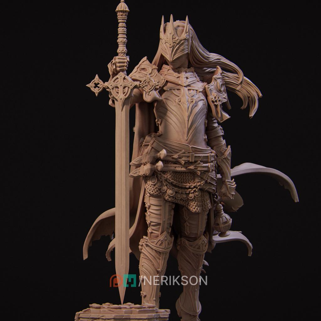 Death Domain Cleric Miniature, Laenith | Tabletop RPG Miniature | Nerikson | Roleplaying 3D Printed Fantasy Mini - 3DPrintDen