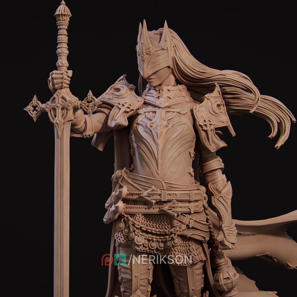 Death Domain Cleric Miniature, Laenith | Tabletop RPG Miniature | Nerikson | Roleplaying 3D Printed Fantasy Mini - 3DPrintDen