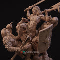 Fight of the Wolf Diorama Miniature | Tabletop RPG Miniature | Nerikson | Roleplaying 3D Printed Fantasy Mini - 3DPrintDen