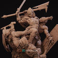 Fight of the Wolf Diorama Miniature | Tabletop RPG Miniature | Nerikson | Roleplaying 3D Printed Fantasy Mini - 3DPrintDen