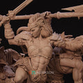 Fight of the Wolf Diorama Miniature | Tabletop RPG Miniature | Nerikson | Roleplaying 3D Printed Fantasy Mini - 3DPrintDen