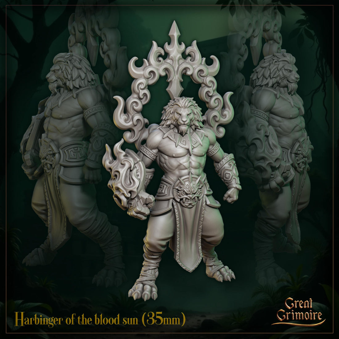 Harbinger Miniature | Tabletop RPG Miniature | Great Grimoire | Roleplaying 3D Printed Fantasy Mini - 3DPrintDen