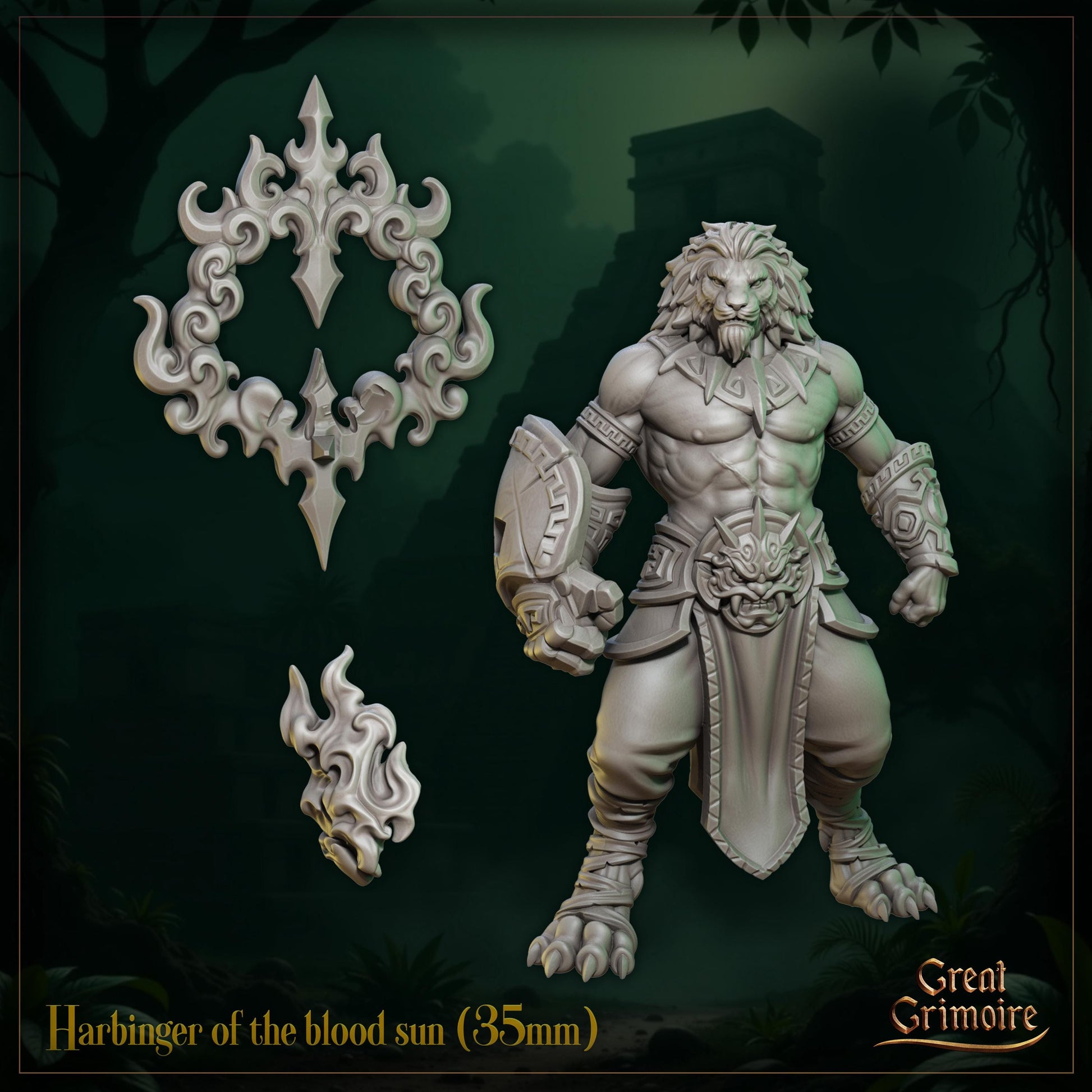 Harbinger Miniature | Tabletop RPG Miniature | Great Grimoire | Roleplaying 3D Printed Fantasy Mini - 3DPrintDen