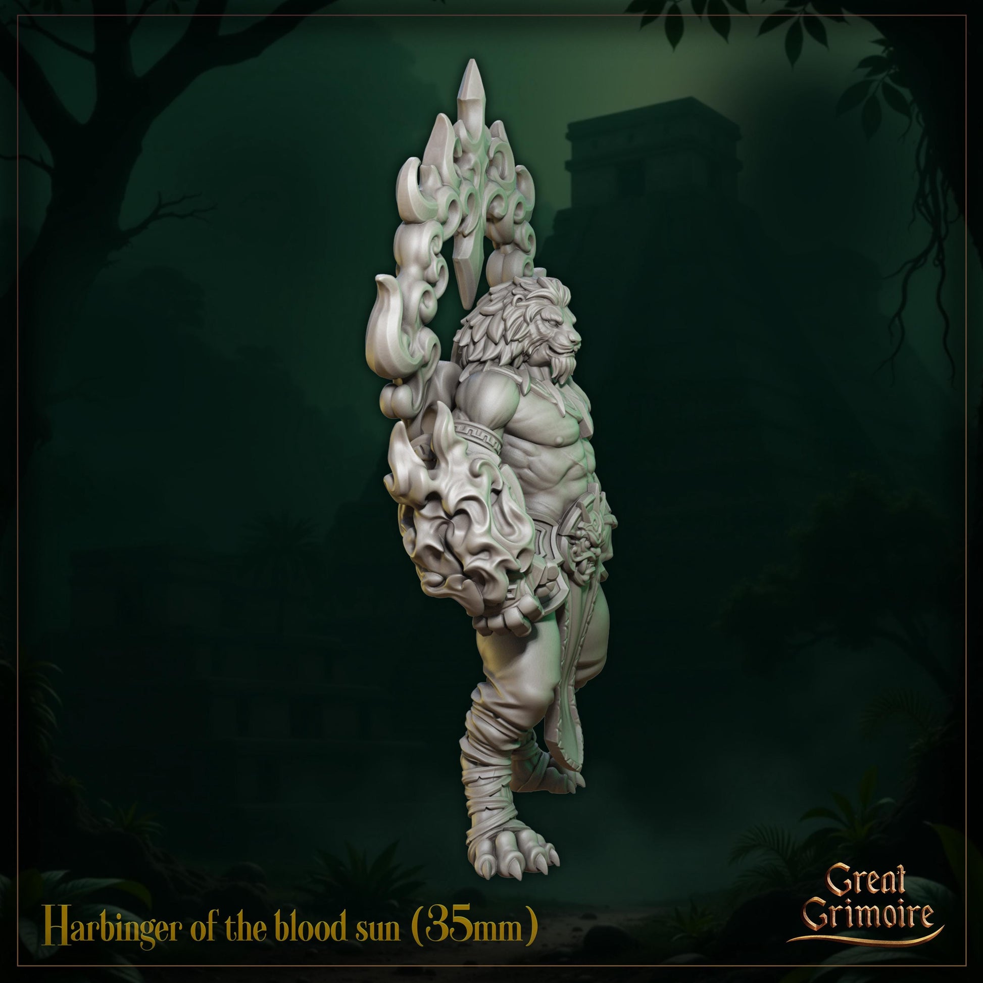 Harbinger Miniature | Tabletop RPG Miniature | Great Grimoire | Roleplaying 3D Printed Fantasy Mini - 3DPrintDen