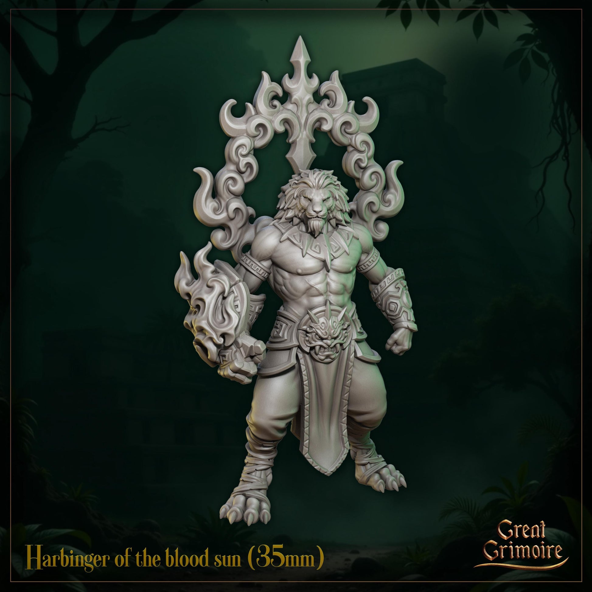 Harbinger Miniature | Tabletop RPG Miniature | Great Grimoire | Roleplaying 3D Printed Fantasy Mini - 3DPrintDen