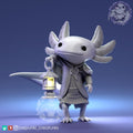 Axolotl Explorer Miniature | Tabletop RPG Miniature | Pepunki Creatures | Roleplaying 3D Printed Fantasy Mini - 3DPrintDen