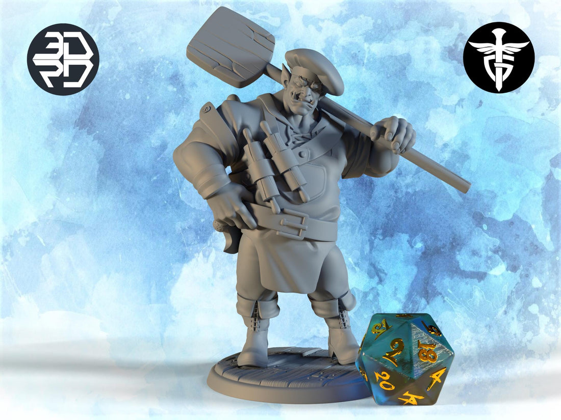 Baker Miniature, Pat E. Cakes | Twin Goddess Miniatures | Tabletop RPG Miniature | Roleplaying 3D Printed Fantasy Mini - 3DPrintDen