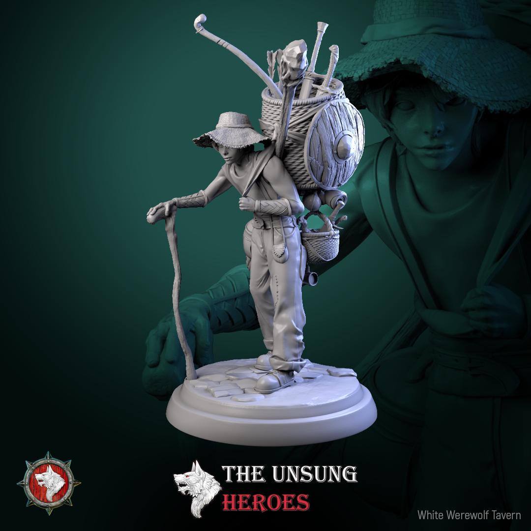 Merchant Miniature, Thatch | Tabletop RPG Miniature | White Werewolf Tavern | Roleplaying 3D Printed Fantasy Mini - 3DPrintDen
