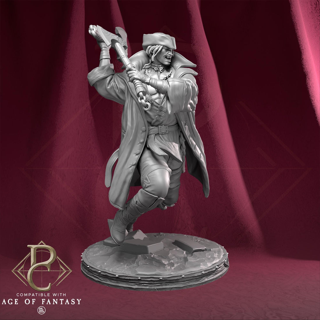 Fighter Miniature, Edmund | Tabletop RPG Miniature | Parasite Collectibles | Roleplaying 3D Printed Fantasy Mini - 3DPrintDen
