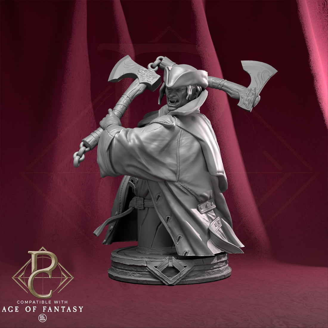 Warrior Bust, Edmund | Tabletop RPG Miniature | Parasite Collectibles | Roleplaying 3D Printed Fantasy Mini - 3DPrintDen