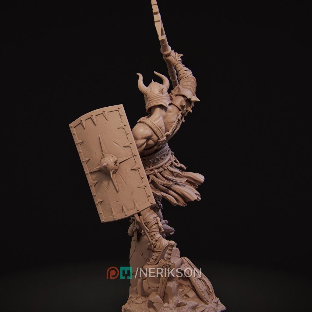 Gladiator Brute Miniature | Tabletop RPG Miniature | Nerikson | Roleplaying 3D Printed Fantasy Mini - 3DPrintDen