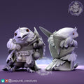 Frogmouth Paladin Miniature | Tabletop RPG Miniature | Pepunki Creatures | Roleplaying 3D Printed Fantasy Mini - 3DPrintDen