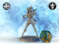 Female Hexblade Miniature, Jadis | Twin Goddess Miniatures | Tabletop RPG Miniature | Roleplaying 3D Printed Fantasy Mini - 3DPrintDen