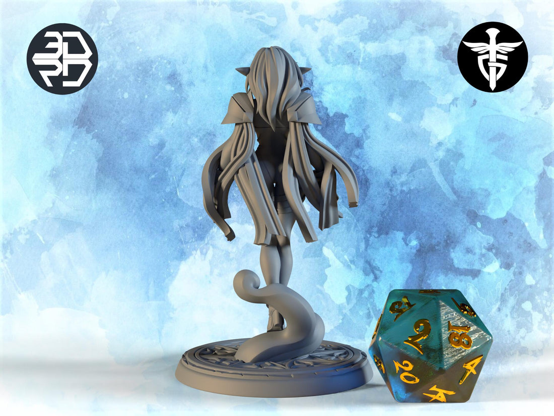 Female Elven Mage Miniature, Myrianna | Twin Goddess Miniatures | Tabletop RPG Miniature | Roleplaying 3D Printed Fantasy Mini - 3DPrintDen
