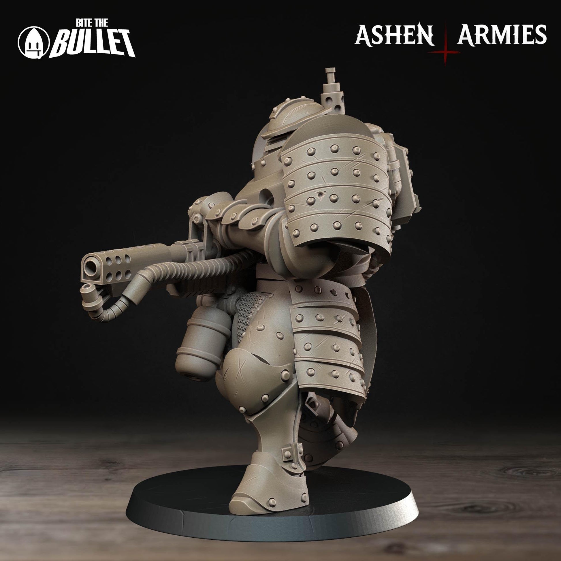 Heavy Infantry Miniature, Flamethrower | Tabletop RPG Miniature | Bite the Bullet | Roleplaying 3D Printed Fantasy Mini - 3DPrintDen