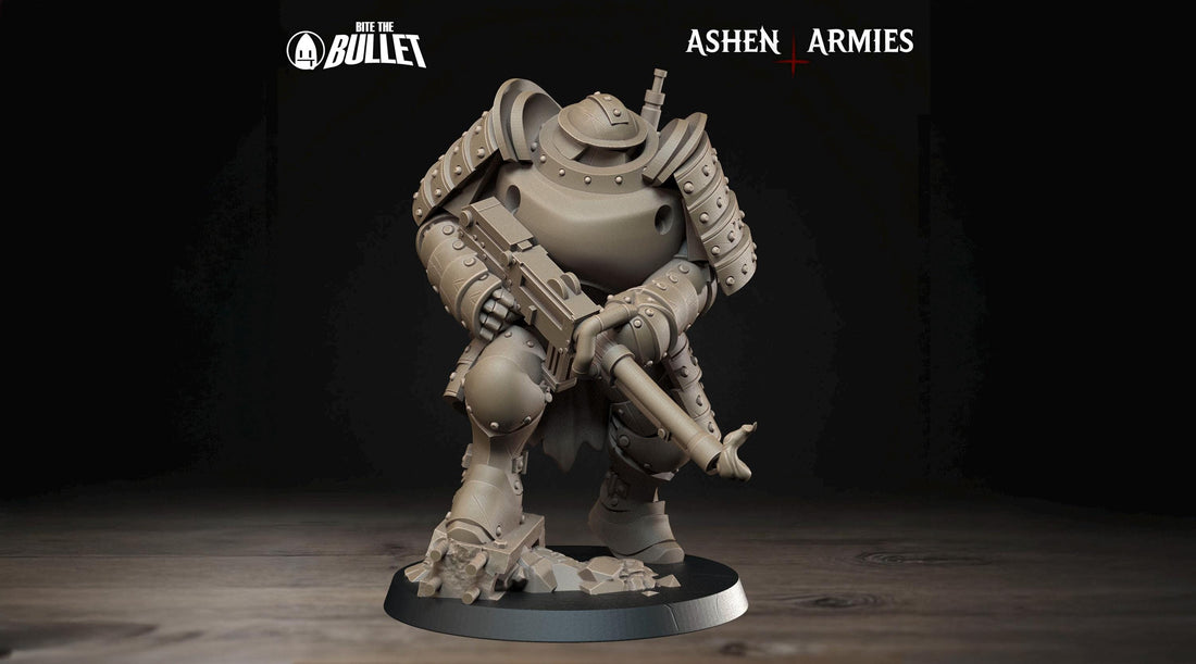 Heavy Infantry Miniature, Shotgun | Tabletop RPG Miniature | Bite the Bullet | Roleplaying 3D Printed Fantasy Mini - 3DPrintDen