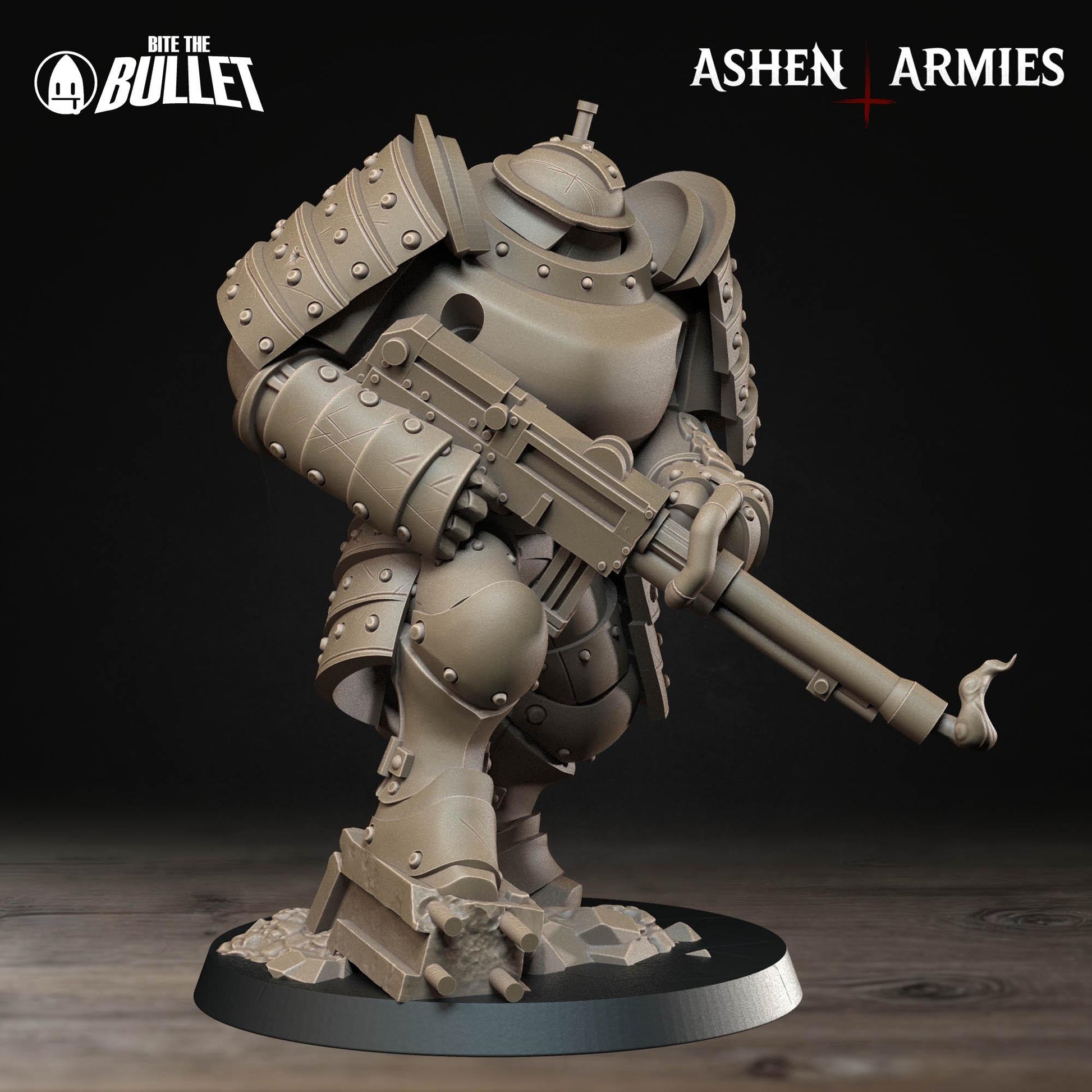Heavy Infantry Miniature, Shotgun | Tabletop RPG Miniature | Bite the Bullet | Roleplaying 3D Printed Fantasy Mini - 3DPrintDen