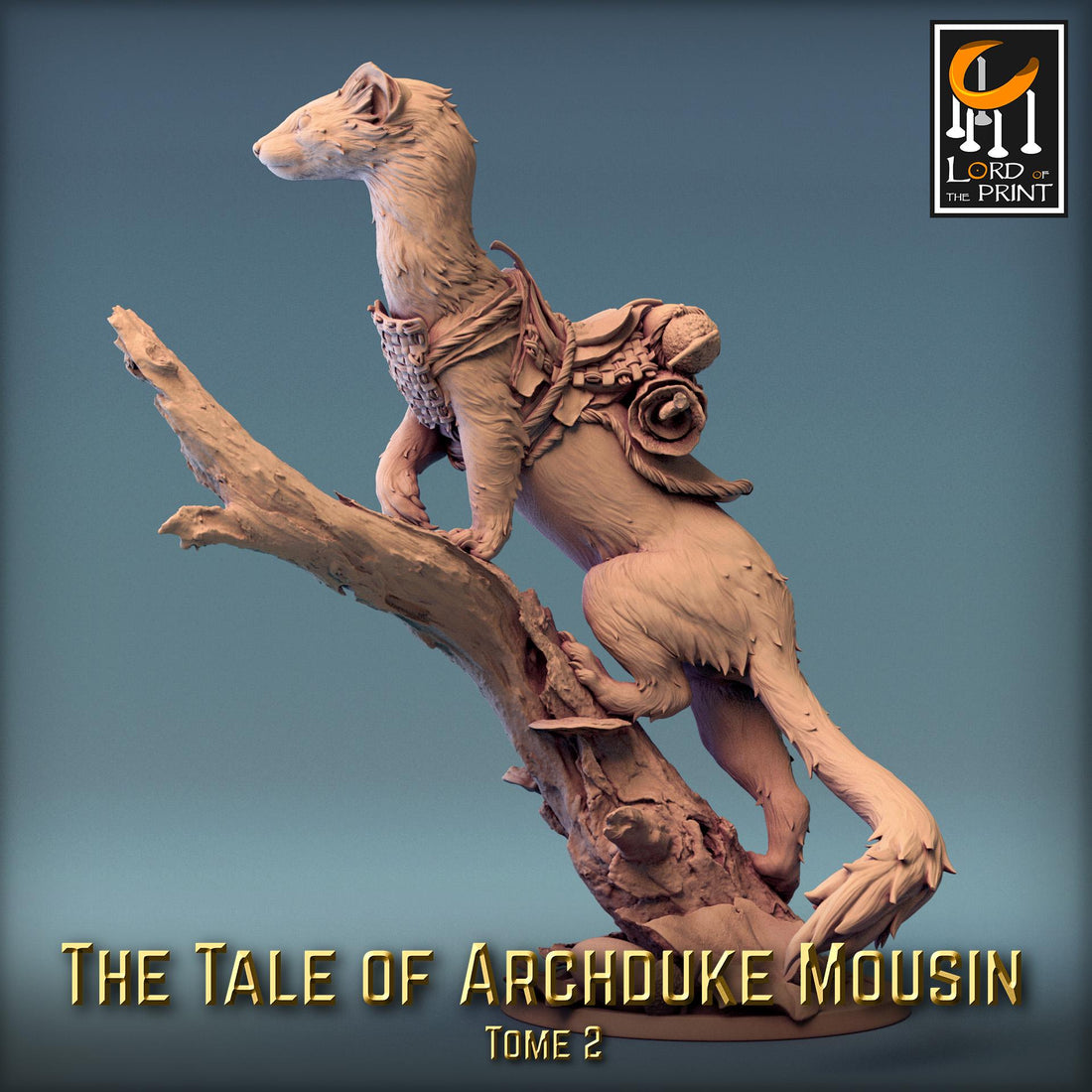Weasel Mount Mouse Rider Miniature | Tabletop RPG Miniature | Rescale Miniature | Roleplaying 3D Printed Fantasy Mini - 3DPrintDen