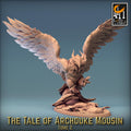 Owl vs Mouse Battle Miniature | Tabletop RPG Miniature | Rescale Miniature | Roleplaying 3D Printed Fantasy Mini - 3DPrintDen
