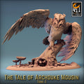 Owl vs Mouse Battle Miniature | Tabletop RPG Miniature | Rescale Miniature | Roleplaying 3D Printed Fantasy Mini - 3DPrintDen