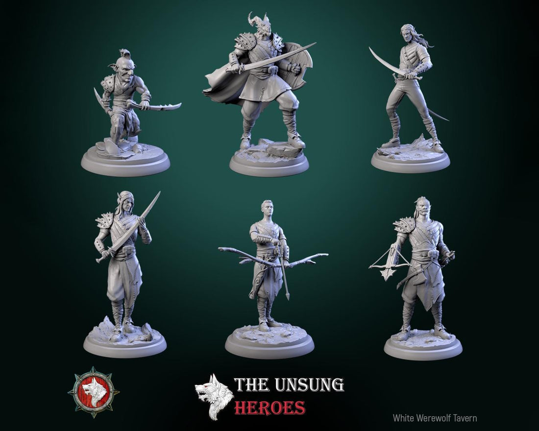 Bandits Miniature | Tabletop RPG Miniature | White Werewolf Tavern | Roleplaying 3D Printed Fantasy Mini - 3DPrintDen
