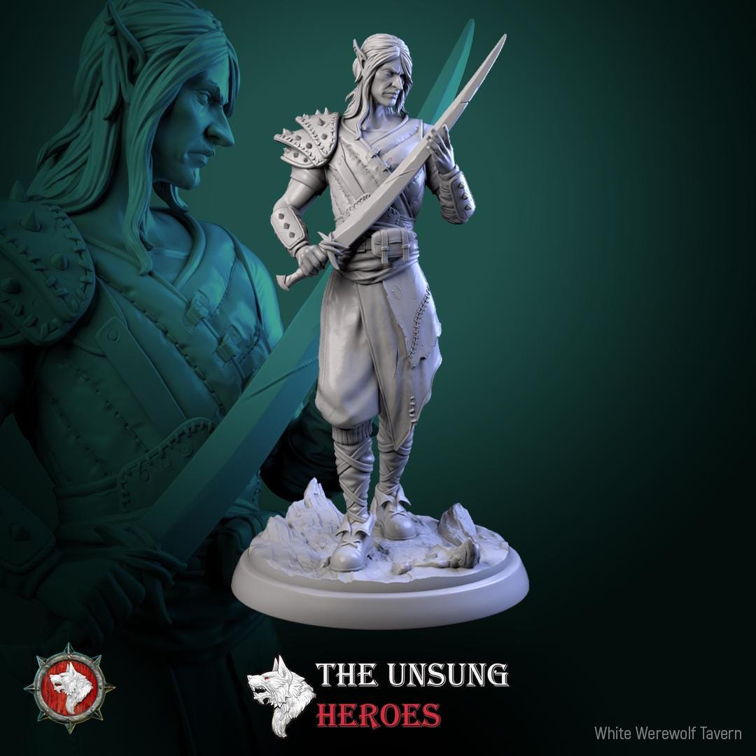 Bandits Miniature | Tabletop RPG Miniature | White Werewolf Tavern | Roleplaying 3D Printed Fantasy Mini - 3DPrintDen