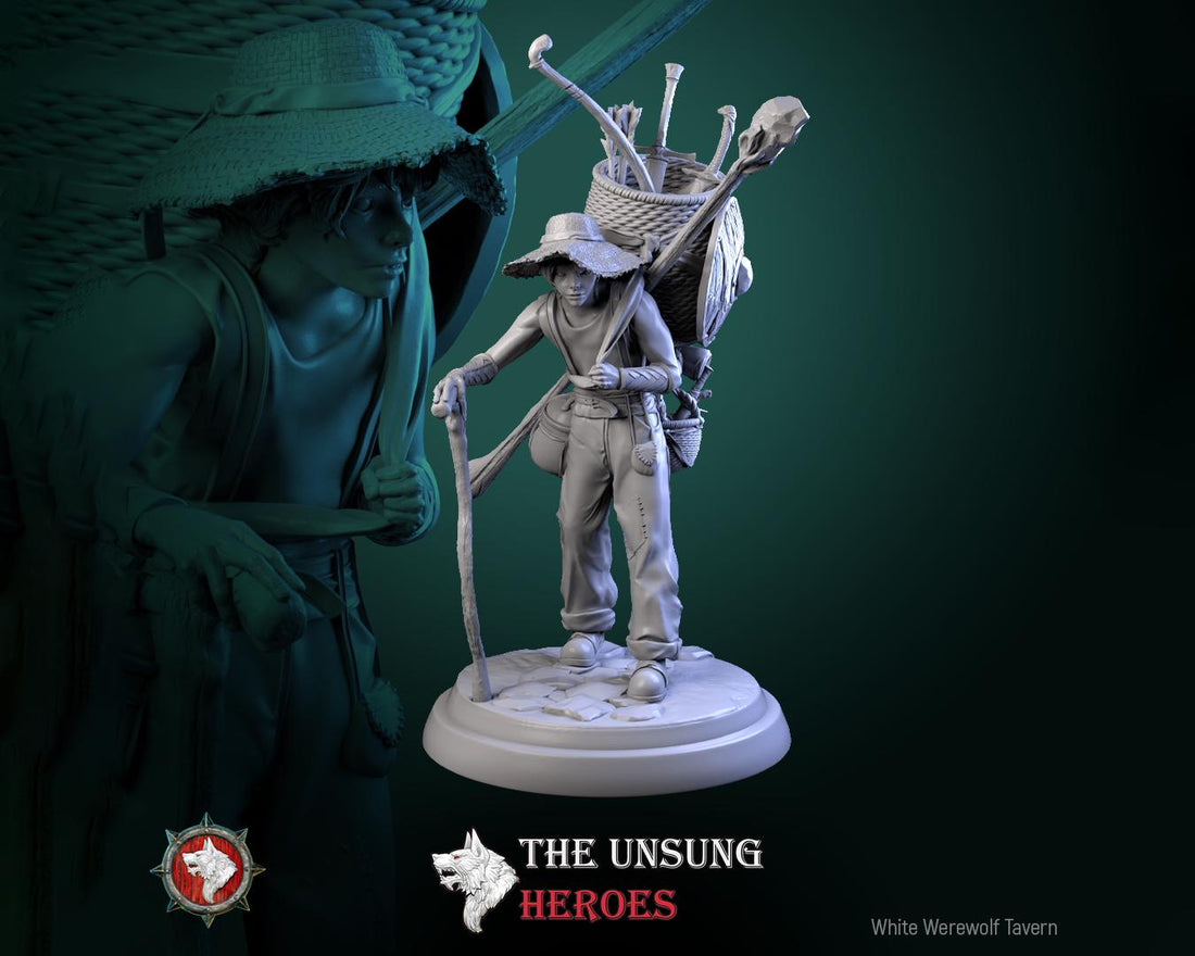 Merchant Miniature, Thatch | Tabletop RPG Miniature | White Werewolf Tavern | Roleplaying 3D Printed Fantasy Mini - 3DPrintDen