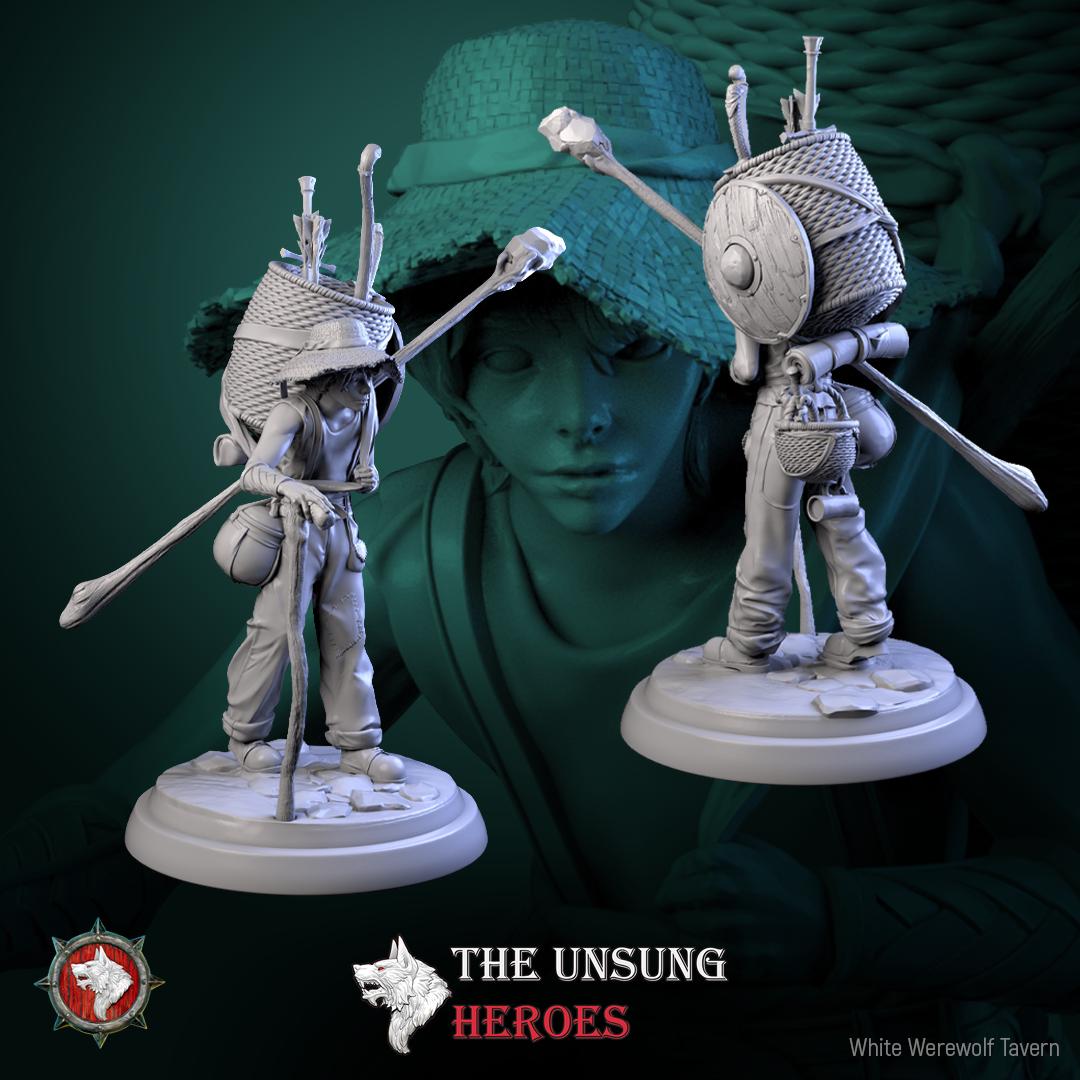 Merchant Miniature, Thatch | Tabletop RPG Miniature | White Werewolf Tavern | Roleplaying 3D Printed Fantasy Mini - 3DPrintDen