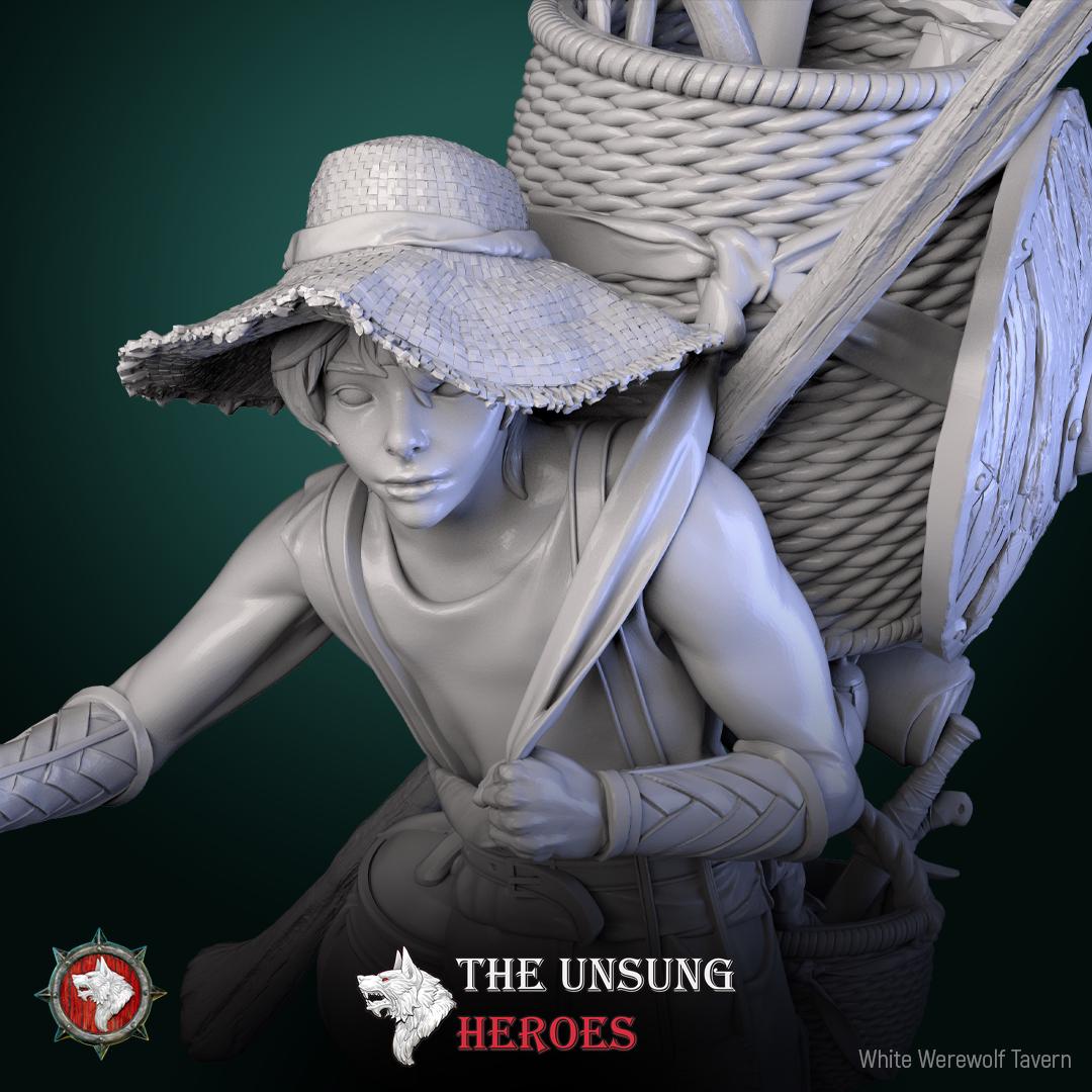 Merchant Miniature, Thatch | Tabletop RPG Miniature | White Werewolf Tavern | Roleplaying 3D Printed Fantasy Mini - 3DPrintDen