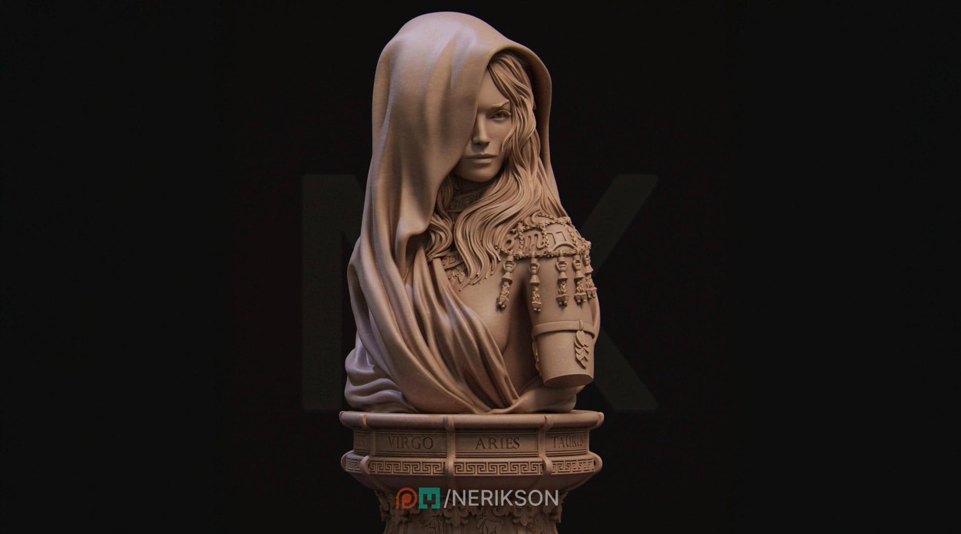 Moirai Bust, Klotho | Tabletop RPG Miniature | Nerikson | Roleplaying 3D Printed Fantasy Mini - 3DPrintDen