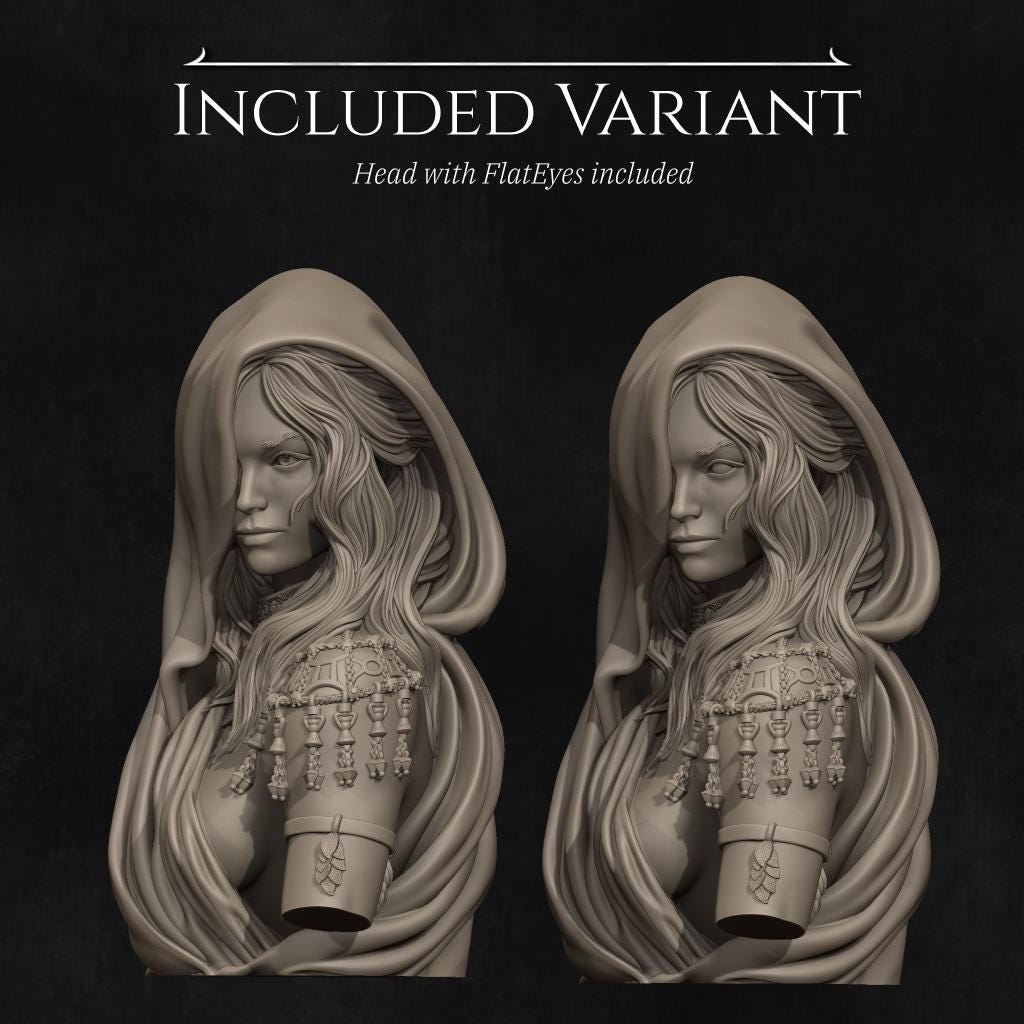 Moirai Bust, Klotho | Tabletop RPG Miniature | Nerikson | Roleplaying 3D Printed Fantasy Mini - 3DPrintDen