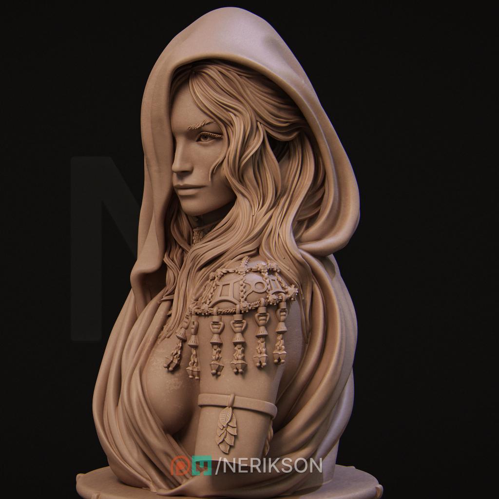 Moirai Bust, Klotho | Tabletop RPG Miniature | Nerikson | Roleplaying 3D Printed Fantasy Mini - 3DPrintDen