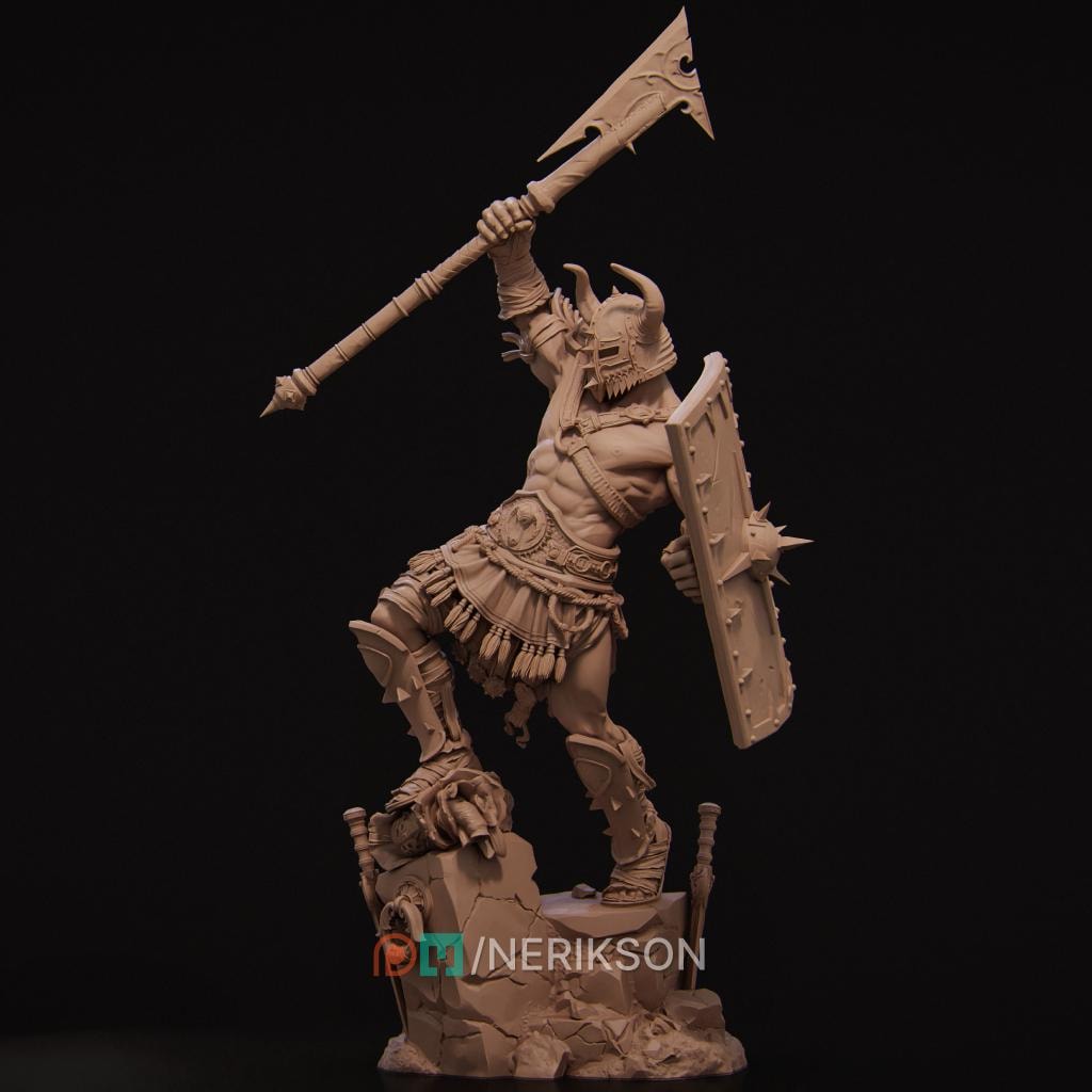 Gladiator Brute Miniature | Tabletop RPG Miniature | Nerikson | Roleplaying 3D Printed Fantasy Mini - 3DPrintDen