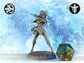 Female Hexblade Miniature, Jadis | Twin Goddess Miniatures | Tabletop RPG Miniature | Roleplaying 3D Printed Fantasy Mini - 3DPrintDen