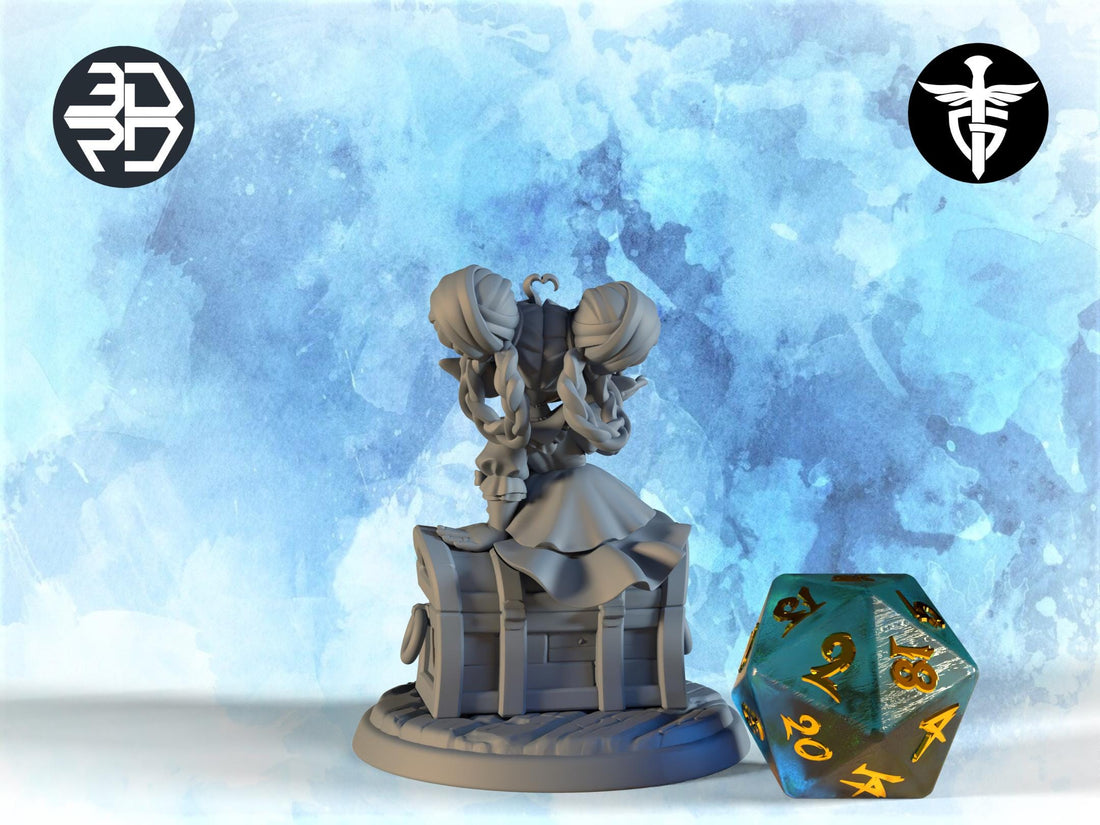 Female Goblin Miniature, Podge | Twin Goddess Miniatures | Tabletop RPG Miniature | Roleplaying 3D Printed Fantasy Mini - 3DPrintDen