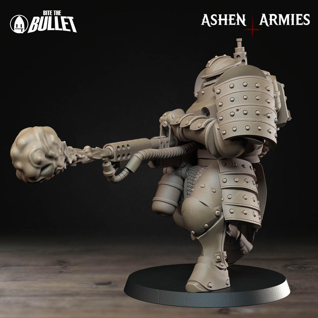 Heavy Infantry Miniature, Flamethrower | Tabletop RPG Miniature | Bite the Bullet | Roleplaying 3D Printed Fantasy Mini - 3DPrintDen